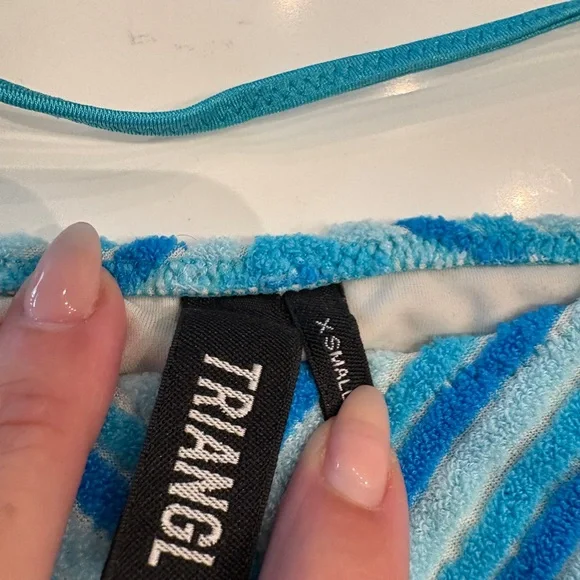 Triangl Swimwear Bikini Aqua and White Bikini - Picture 5 of 5